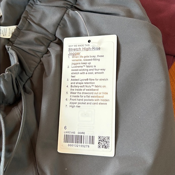 Lululemon Stretch High-Rise Jogger Pants NWT - Picture 3 of 3